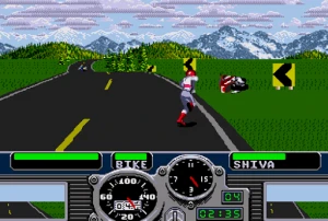 Road Rash (Mega Drive) - após a queda da moto