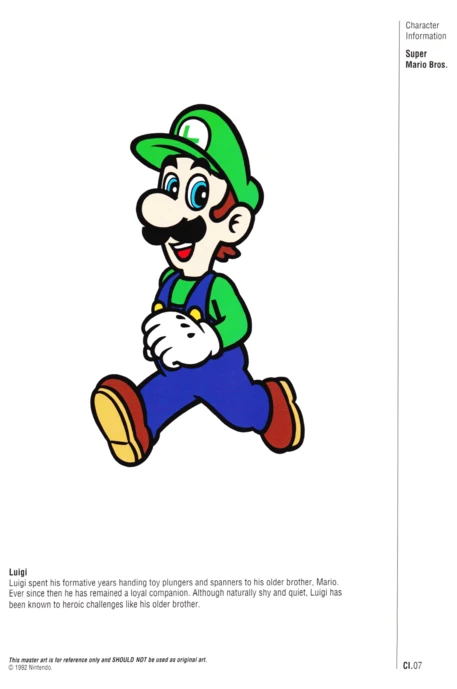 Nintendo Official Character Manual Luigi Perfil