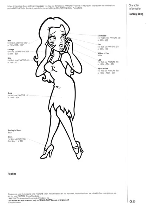 Nintendo Official Character Manual Pauline Pantone