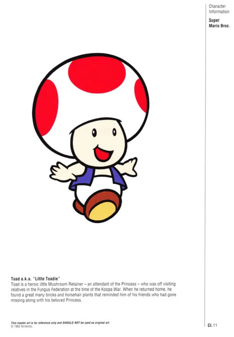 Nintendo Official Character Manual Toad Perfil