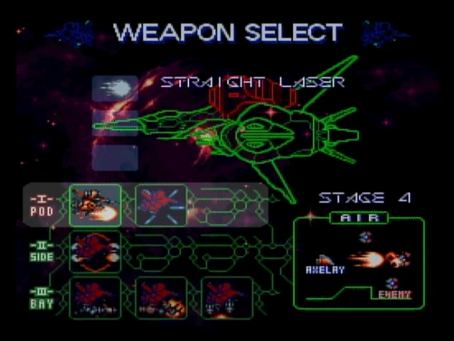 axelay weapons select