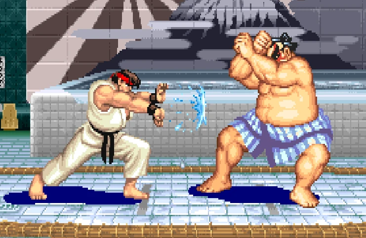 screen capture of Street Fighter II