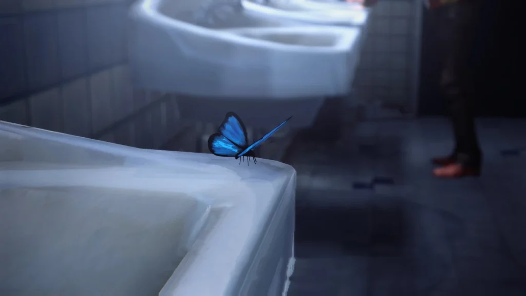 life is strange borboleta banheiro